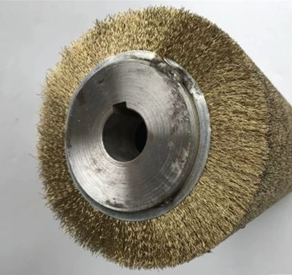 Custom Industrial Cylindrical Brush Brass Wire Wound Roller Brush For Metal/Wood Polishing