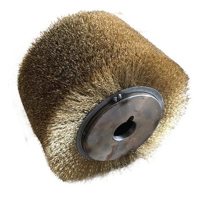 Custom Industrial Cylindrical Brush Brass Wire Wound Roller Brush For Metal/Wood Polishing